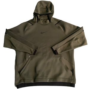 Nike Pro DRI-FIT Men's Olive Green Pullover Sweatshirt Size XL